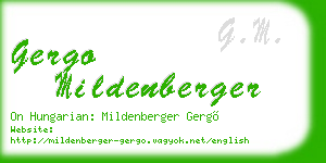 gergo mildenberger business card